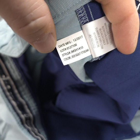 Johnnie-O Shorts Mens 32 Blue Wyatt Chino Performance Stretch Golf Prep Logo - Picture 5 of 10